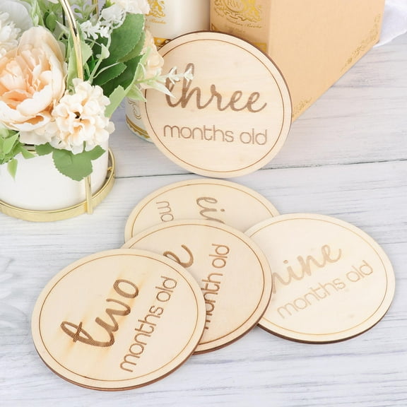 Raindrops 12Pcs Beige Round Baby Month Circles for Photography 10x3.9in