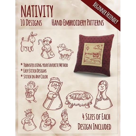 Nativity Hand Embroidery Patterns (Paperback)