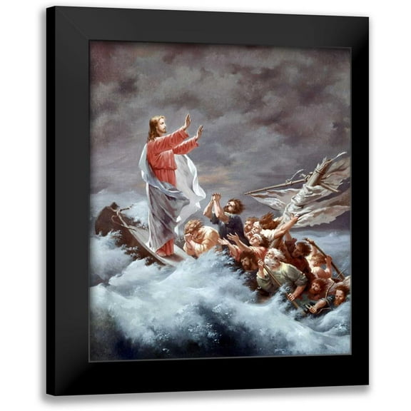Dietrich, Christian W.E. 12x14 Black Modern Framed Museum Art Print Titled - Christ Stilling The Tempest