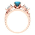 thumbnail image 4 of Clara Pucci 18K Rose Gold 1.925 Simulated Turquoise Engraveable Engagement Ring + Wedding Band Set, 4 of 7
