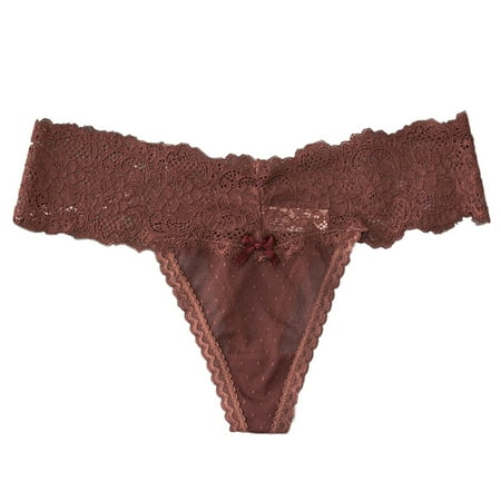 WELOIJEVBE Women s Sexy Lace Thong Underwear Cheeky  Comfy Low Rise Lingerie for Ladies  See Through Womens Underwear For Valentines Day