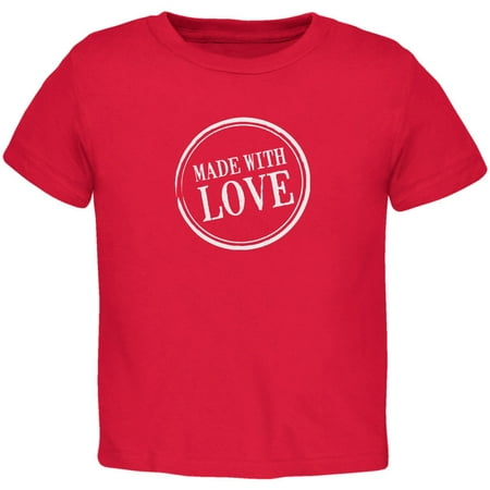 

Valentine s Day - Made With Love Red Toddler T-Shirt - 4T