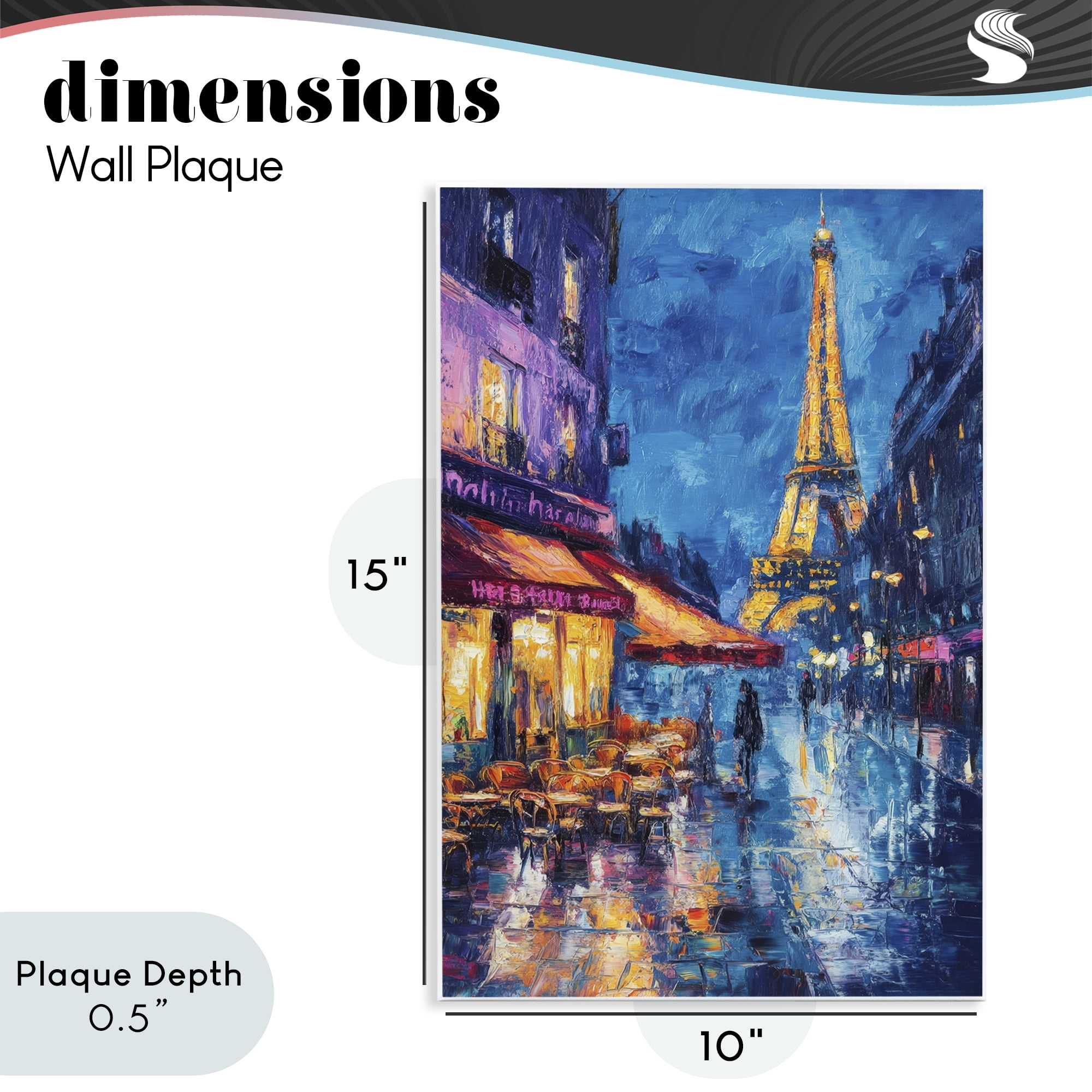 Stupell Industries Dusk Paris Street Scene Wall Plaque Art, design by Petal Prints Design