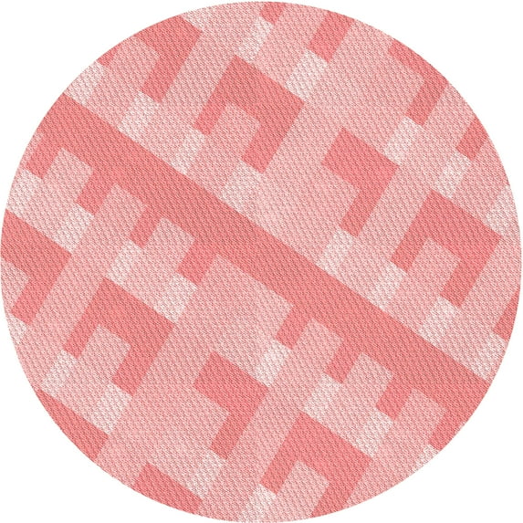 Ahgly Company Machine Washable Indoor Round Transitional Red Area Rugs, 8' Round