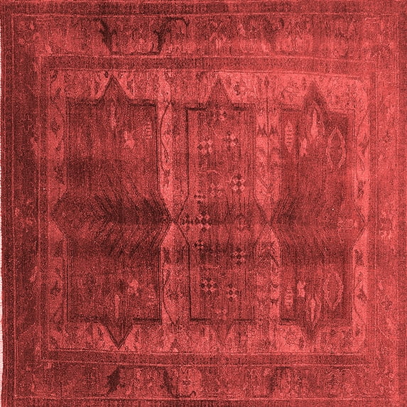 Ahgly Company Indoor Square Oriental Red Industrial Area Rugs, 5' Square