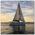 thumbnail image 1 of Picture-Tiles.com: Boat Ceramic Tile Wall Mural WAL500221-44L. 32"W x 32"H using (16) 8" x 8" Ceramic Tiles-Satin Finish, 1 of 3