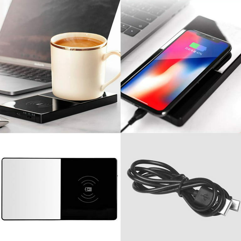 Coffee Mug Warmer Set, 12 Oz Stainless Steel Coffee Cup with Double Vacuum  Insulation, 15W Induction Wireless Charging Pad, Home, Office Warms Coffee
