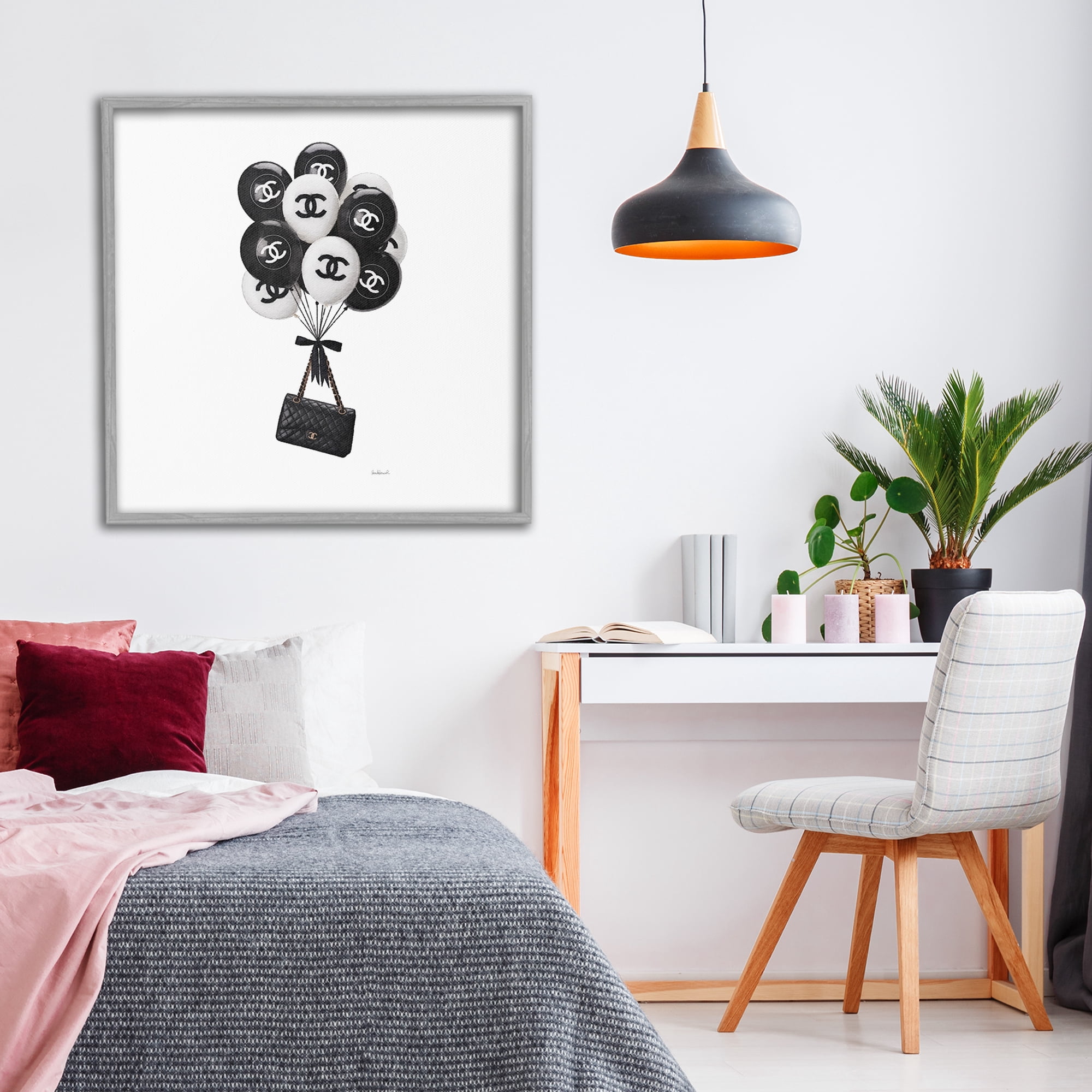 Stupell Industries Chic Balloons & Purse Gray Framed Giclee Art, design by Amanda Greenwood