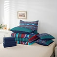 thumbnail image 4 of Erosebridal Southwestern Bedding Set Geometric Comforter Set With Sheets7 piece Tribal Bed in a Bag Full Size American Design Blue Red Bed Set with Comforter,Sheets,Pillowcases, 4 of 5