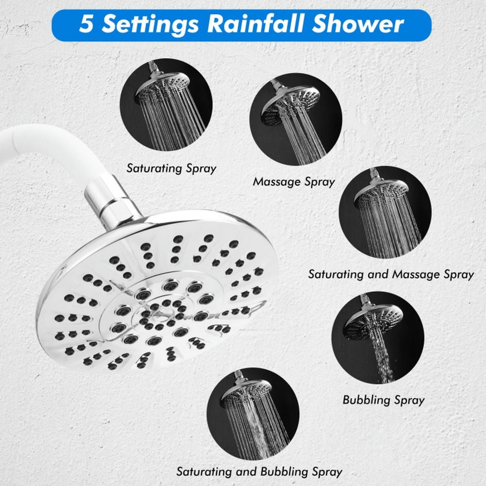Finihen Shower Head, Switchable Shower Head Combo, High Pressure Combo Handheld Shower Head, White Finihen Shower Head, Switchable Shower Head Combo, High Pressure Combo Handheld Shower Head, White