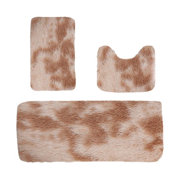 Dvumao Tie Dye Bath Mat Set 3 Piece – Non Slip Bathroom Rugs Polyester Velvet for Shower & Sink