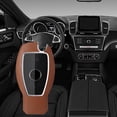 thumbnail image 1 of Funda protectora de cuero PU para llave de coche, soporte de carcasa para C GLK Sls ml Marrón Cola Cubierta de la caja de la llave del coche, 1 of 8