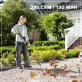 thumbnail image 3 of Greenworks 24V (130 MPH / 270 CFM) Brushless Compact Leaf Blower, Powerful for Yard, Patio, Deck and Driveway Cleanup, Includes 3.0Ah USB-C Battery and GaN Charger, 3 of 15