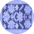 thumbnail image 1 of Ahgly Company Indoor Round Abstract Blue Modern Area Rugs, 5' Round, 1 of 4