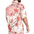 thumbnail image 4 of Hawaiian Shirt for Men, Mens 2 Piece Outfits, Mens Beach Outfit, Pink Beautiful Peach Blossom Spring, Men Summer Outfits, 4 of 6