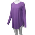 thumbnail image 6 of A2Y Women's Premium Solid Long Sleeve Round Hem Crew Neck Top Shirt Purple S, 6 of 7