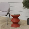 thumbnail image 5 of LeisureMod Aura Modern Round Side Table with Double Hourglass Design, ABS Plastic Accent End Table for Living Room, Patio, Indoor & Outdoor Use, Brown, 5 of 11