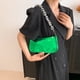 thumbnail image 3 of Nueva tendencia de moda contraste casual cremallera pequeño bolso cuadrado simple bolso de cuero artificial verde, 3 of 5