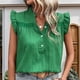 thumbnail image 1 of Fiudx Ofertas Flash Artículos En Oferta Top de Manga Corta con Botones y Cuello En V de Encaje con Mangas Moscas de Color Liso para Mujer, 1 of 7