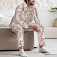 thumbnail image 7 of Daiia Autumn Floral Deer for Men's Long-Sleeved Pajama Set – Soft & Comfortable Sleepwear Button-Up Pajamas Cozy Lounge Wear-Large, 7 of 7