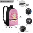 thumbnail image 3 of Jeiento Cute Axolotl Girls Backpack and Lunch Box Set Primary School Bookbag 4th Grade Kids Preschool Book Bag with Lunch Bag Pencil Box 3pcs Pink Backpacks with Lunch Tote Bag, 3 of 7