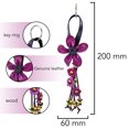 thumbnail image 6 of Hanging Purple Bouquet of Leather Flowers & Wood Accented Keychain, 6 of 6
