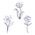 thumbnail image 1 of Escultura de pared de flores de metal de 3 piezas, decoración moderna para colgar en la pared, pintura lineal para tienda, sala de estar, regalos de, 1 of 8