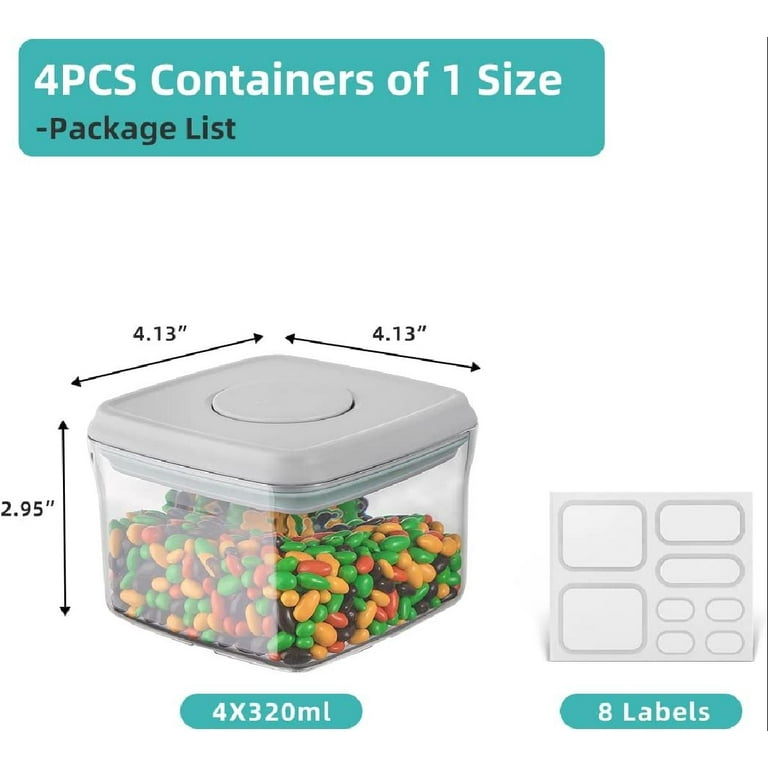 Ankou Pop Airtight Food Storage Containers, Stackable Organizing with Lids  for Kitchen Pantry Cereal Snack Sugar Coffee - 3 Pcs (1.2 * 2 qt, 2.7 qt)