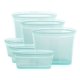 thumbnail image 2 of Juego de 3 bolsas reutilizables para almacenar alimentos con cierre en la parte superior, color verde azulado, fabricadas en EE. UU, 2 of 6