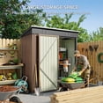 thumbnail image 3 of 5'x3' Outdoor Storage Shed, Galvanized Metal Shed with Lockable Door & Air Vent, Weather-Resistant Shed for Backyard/Patio/Garden/Lawn, Brown, 3 of 7