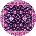 thumbnail image 1 of Ahgly Company Indoor Round Oriental Pink Traditional Area Rugs, 5' Round, 1 of 4