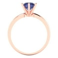 thumbnail image 4 of 1 ct Round Cut Simulated Tanzanite Solitaire 14K Rose Gold Womens Engagement Ring, 4 of 5