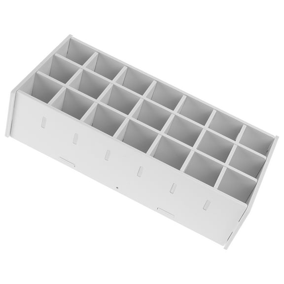 Beaupretty White Wooden Paint Organizer for Desktop Storage of Pigments and Tools