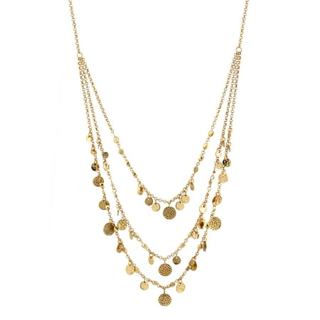 TAZZA WOMEN'S OXIDIZED ANTIQUE LOOK VINTAGE GOLD-TONE COINS LAYERED NECKLACE #SWR-CP1985