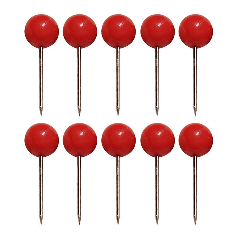Hemoton 500pcs Push Pins Round Ball Head Map Tacks with Stainless Point for Office Home Crafts DIY Marking (Red), Size: One Size
