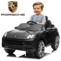 UBesGoo 12V Kids Ride on Car Toys, Licensed Porsche Cayenne Powered Electric Car for Kids, Parent Remote Control, Black