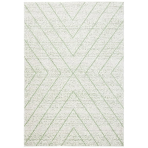 SAFAVIEH Adirondack Evonne Geometric Area Rug, Ivory/Sage, 4' x 6'