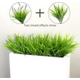 thumbnail image 3 of 12 Bundles Artificial Plants Outdoor Fake Monkey Grass with Flowers for Pot UV Resistant Garden Decor for Window Garden Patio Hanging Planter Pathway Front Porch (Grass with Flowers), 3 of 7