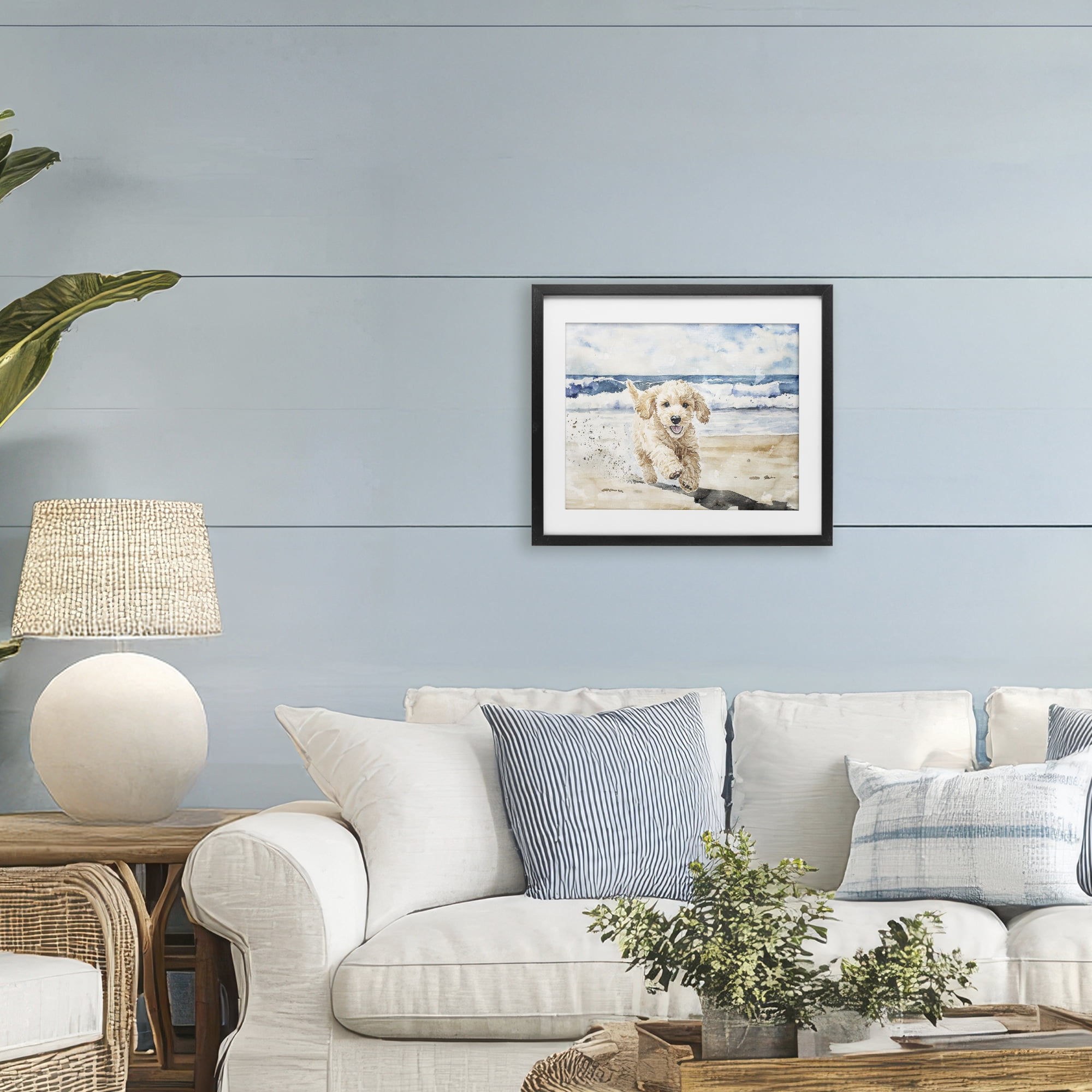 Stupell Industries Ocean's Best Friend Pup Black Framed Print Under Glass, design by Svetlana Aleynikova