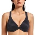 thumbnail image 2 of MELENECA Women's Racerback Front Closure Bras Plunge Unlined Full Coverage Seamless Underwire Bra Black 46B, 2 of 7