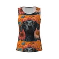 thumbnail image 4 of Lsque Sunflower Black Dog Printed Workout Tank Tops for Women, Athletic Sports Tank Tops, Compression Sleeveless Dry Fit Shirts,Sleeveless Yoga Shirt-Large, 4 of 9