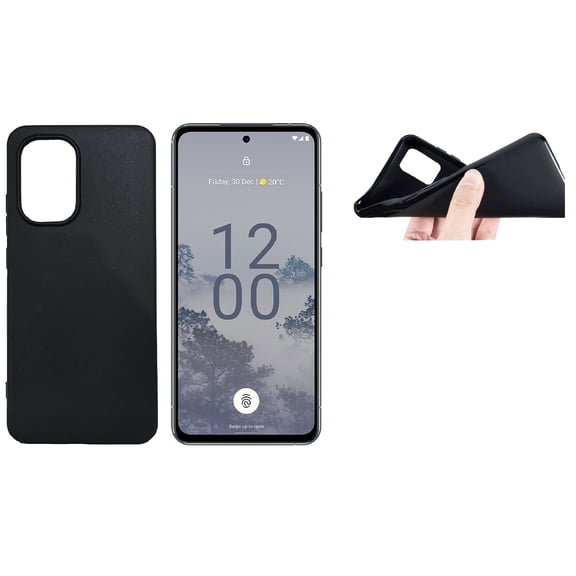 For Nokia X30 5G TPU 1-Piece Flexible Skin Cover Cell Phone Case - TPU Black