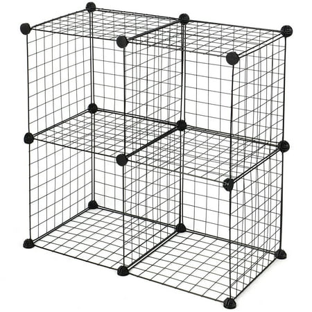 Sortwise Multi Use Diy 4 Cube Grid Wire Storage Shelves Cube