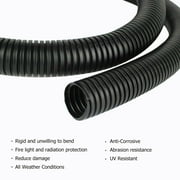 Split Wire 9/16inch Black Loom Conduit Corrugated Plastic Wire Cover Protect Wires Cables