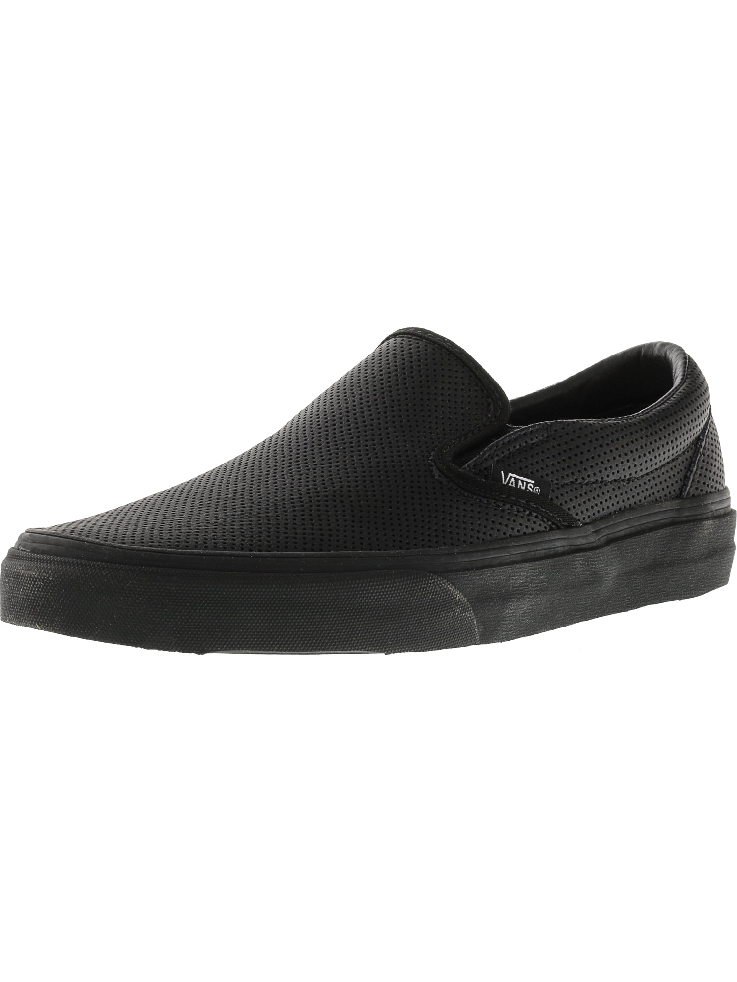 Vans Classic Slip-On Perforated Leather Black / Ankle-High Canvas Fashion Sneaker 8M 6.5M - Walmart.com