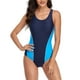 thumbnail image 2 of Traje de baño de una pieza para mujer, conjuntos de bikini para mujer, trajes de baño deportivos para mujer, trajes de baño sin espalda con bloques de color conservadores para mujer., 2 of 9