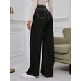 thumbnail image 3 of QERINTE Womens Plus Size Wide Leg Jeans Women Stretch Straight Leg Jean High Waist Baggy Casual Boyfriend Jeans, 3 of 5