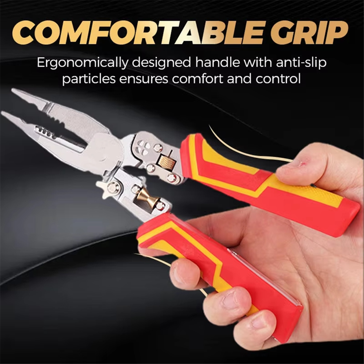 Multi-Function Wire Stripper Electricians Voltage Testing Cable Cutting Scissors Crimping Pliers,1 x Multi-function Pliers