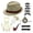 Beige, variant on 14Pcs Men’s 1920s Costume Accessory Kit Vintage Set with Hat, Pre-Tied Bow Tie, Necktie, Suspenders, Chain Pocket Watch, Fake Pipe, Cufflinks & Faux Mustaches for Roaring 20s Party, Halloween Cosplay