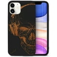thumbnail image 1 of Case Yard Wooden Case for iPhone-11 Soft TPU Silicone cover Slim Fit Shockproof Wood Protective Phone Cover for Girls Boys Men and Women Supports Wireless Charging Headphone Skull Design, 1 of 7